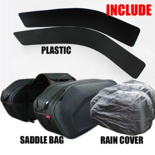 Komine SA-212 Saddlebag with Plastic Plate and Rain Cover
