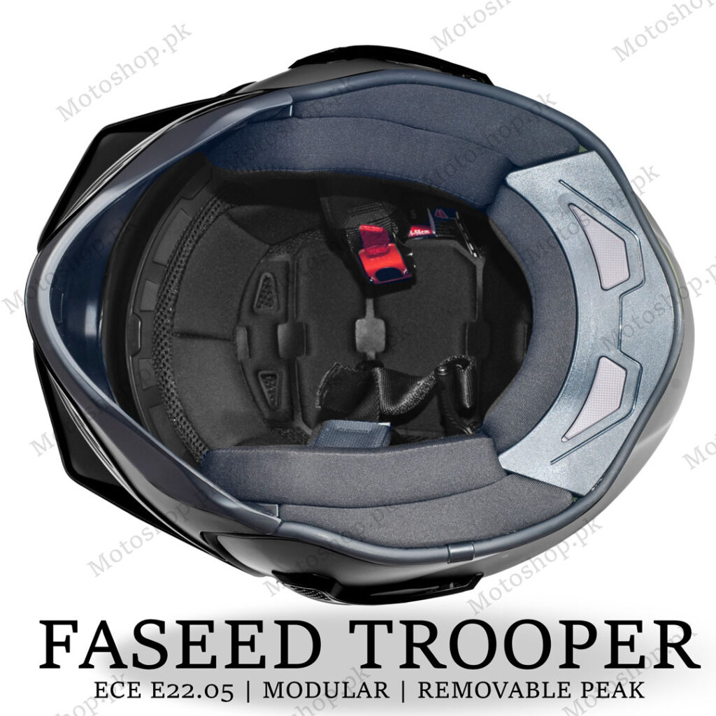 FASEED 726x TROOPER Black Full Face Modular JET Helmet ECE Certified Retro Convertible Dat